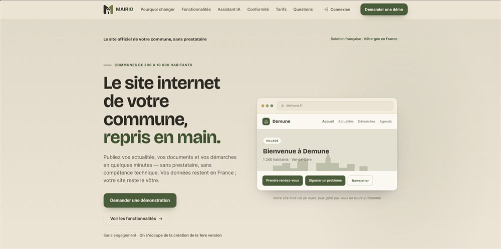 Mairio, plateforme de sites internet pour communes
