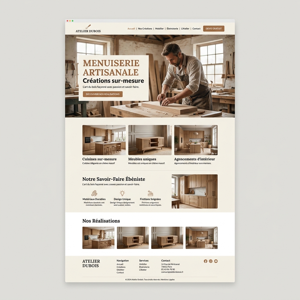 Projet site vitrine artisan
